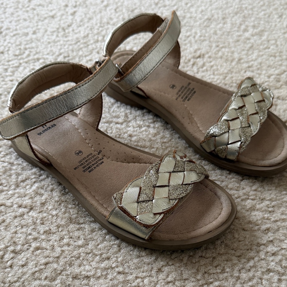 Old Soles Metallic Gold Sandals with Braided Detail